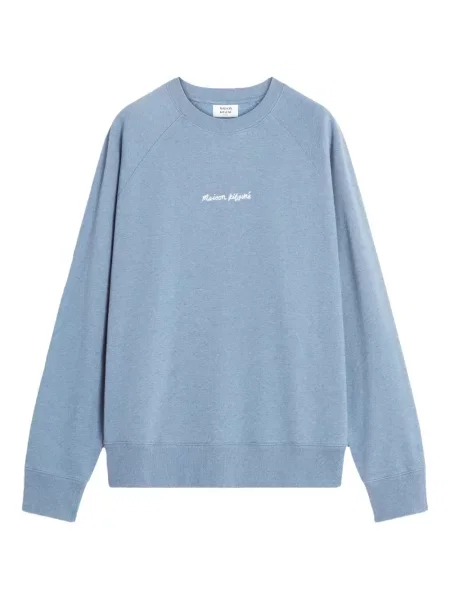 Mikina Maison Kitsuné s kulatým výstřihem modrá