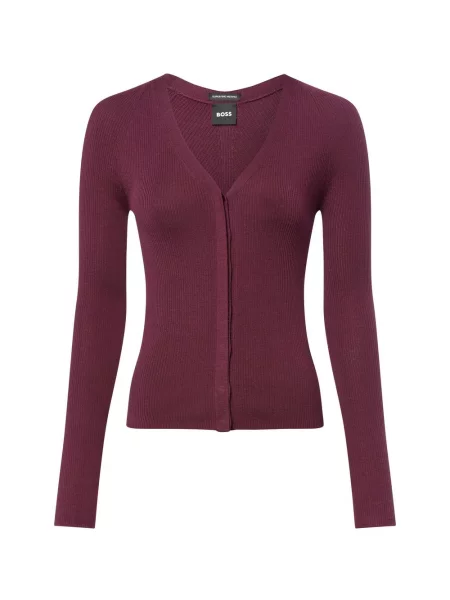 BOSS kardigan z merynosów Friva Kobiety wełna ze strzyży lila jednolity S