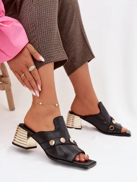 Sandale S. Barski din piele negru