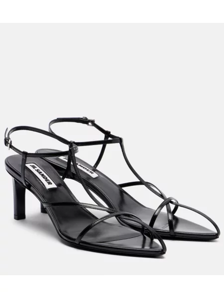 Sandale Jil Sander din piele negru
