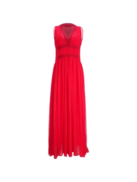 Rochie maxi Philosophy Di Lorenzo Serafini cu decolteu în V roșu