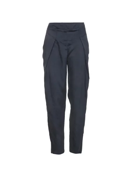 Pantaloni Derek Lam din crep conici albastru