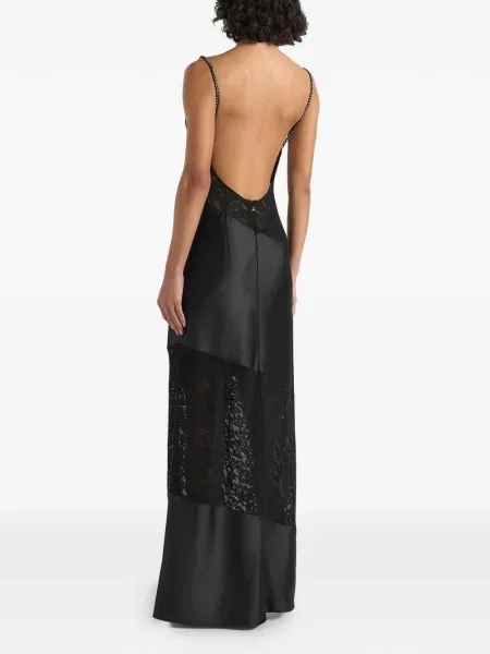 Rochie maxi Manière De Voir asimetrică din dantelă negru