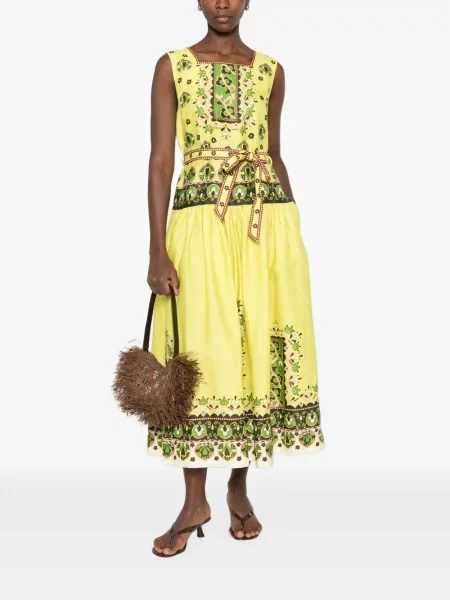 Rochie midi Alemais cu imagine galben