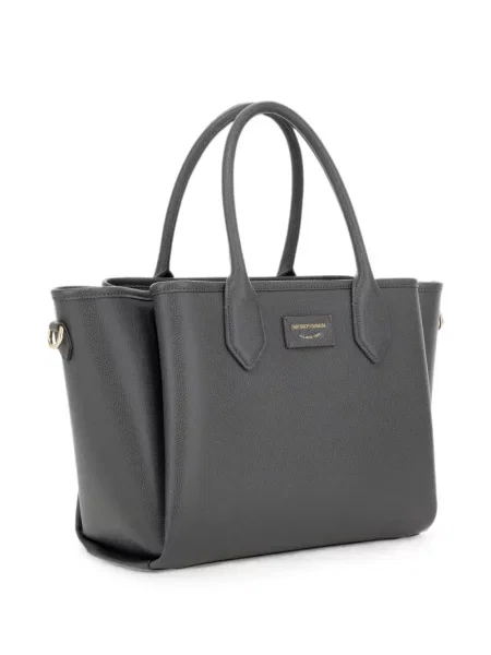 Shopper kabelka Emporio Armani s autogramem šedá