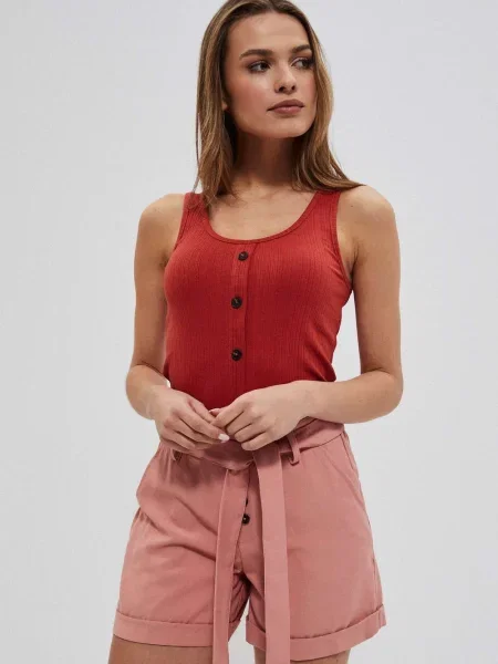 Pantaloni scurți Moodo cu legături alb