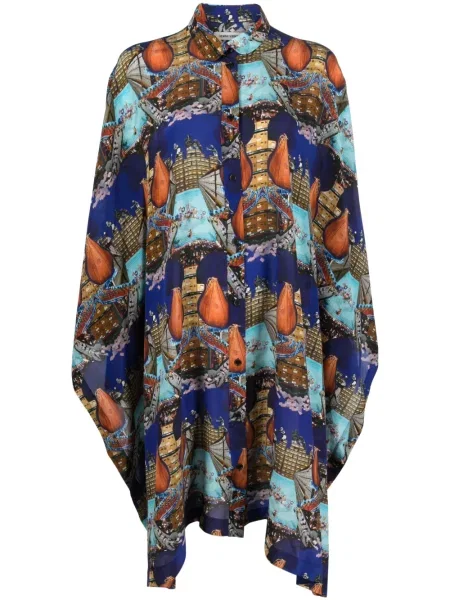 Rochie midi Henrik Vibskov cu imagine până la genunchi de costum albastru