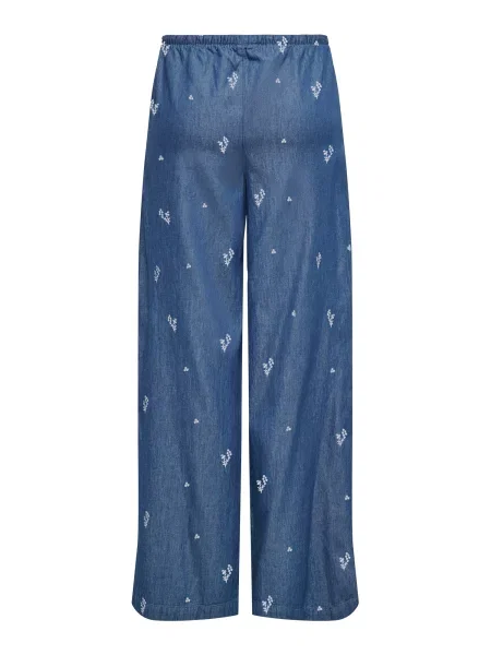 JDY Pantaloni JDYKAI albastru denim alb