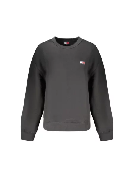 Bluza Tommy Jeans z długim rękawem z autografem czarna