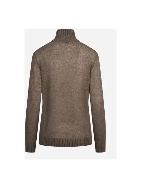 Sweter Ballantyne z wysokim kołnierzem brązowy