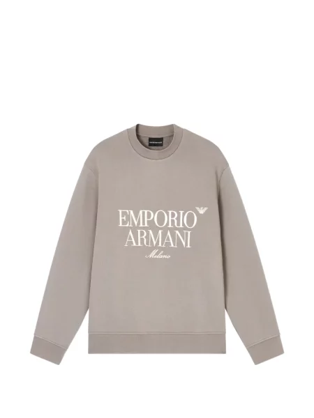 Hanorac Emporio Armani cu broderie gri
