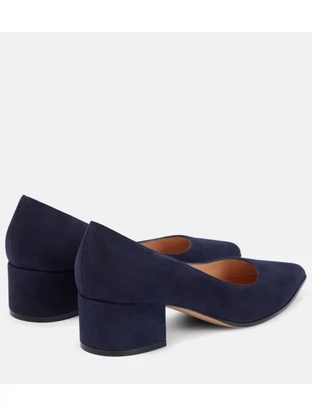 Pantofi cu toc Gianvito Rossi din piele de căprioară albastru