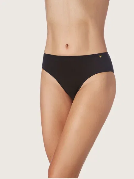 Zd ZERO DEFECTS Chiloți Diana mid waist Soy fiber' negru