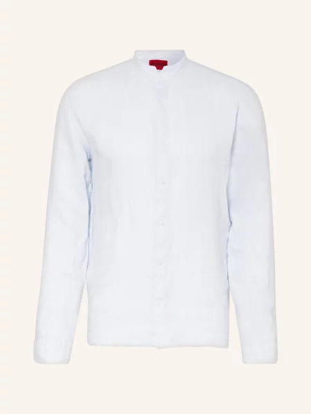 Hugo Koszula Z Lnu Elvory Slim Fit Ze Stójką blau czarna