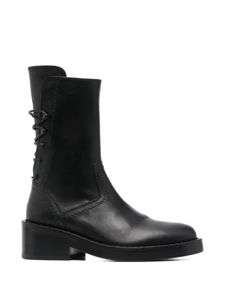Botine Ann Demeulemeester cu șireturi din dantelă negru