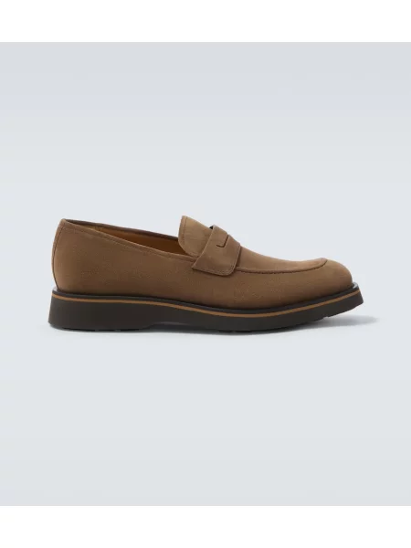 Pantofi loafer Berluti din piele de căprioară maro