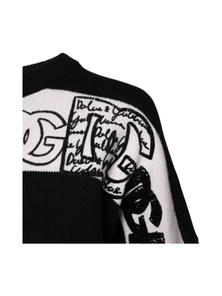 Sweter Dolce And Gabbana z logo czarny