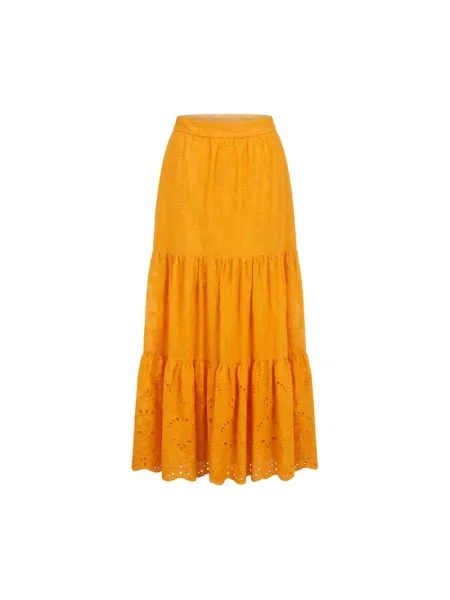 Haftowana spódnica maxi Trussardi pomarańczowa