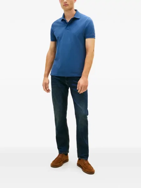 Tricou polo Tommy Hilfiger scurt albastru
