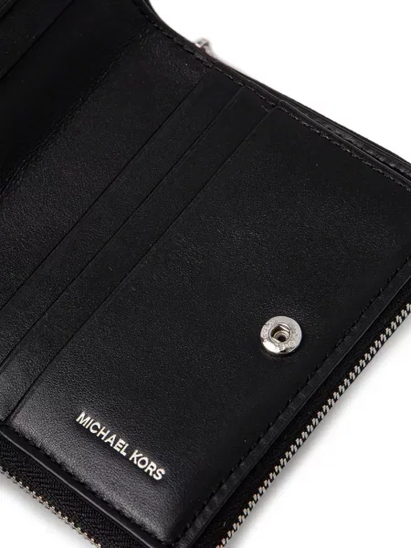 Pruhovaná plisovaná peněženka Michael Michael Kors s potiskem šedá