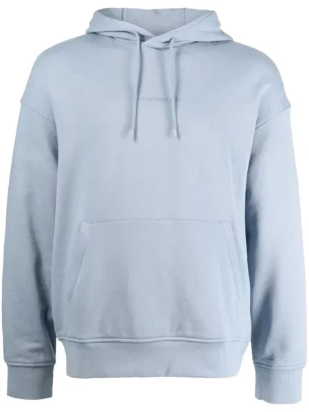 Hanorac cu glugă Emporio Armani albastru