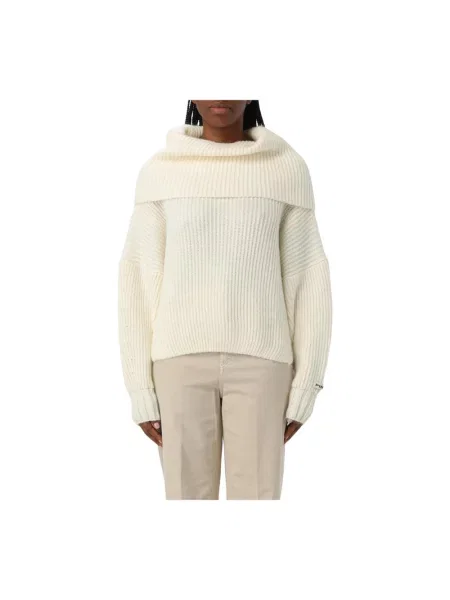 Dzianinowy sweter Pinko casual biały