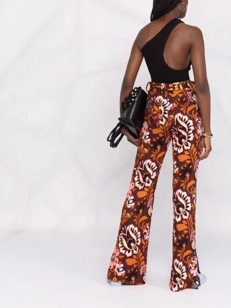 Cu centură pantaloni La Doublej cu model floral evazate