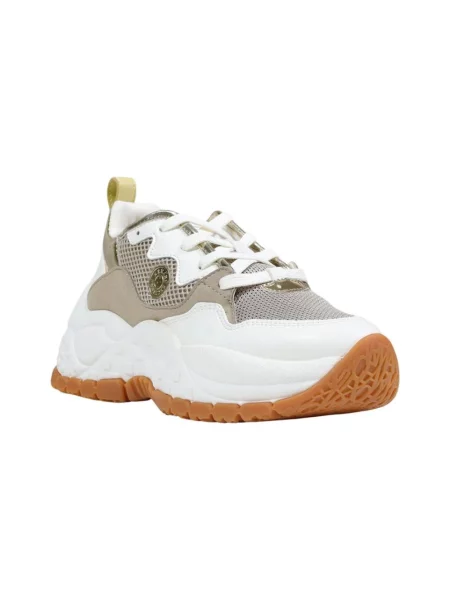 Sneakersy Armani Exchange sznurowane beżowe