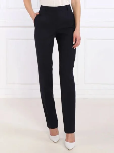 BOSS BLACK de lână pantaloni tameah negru