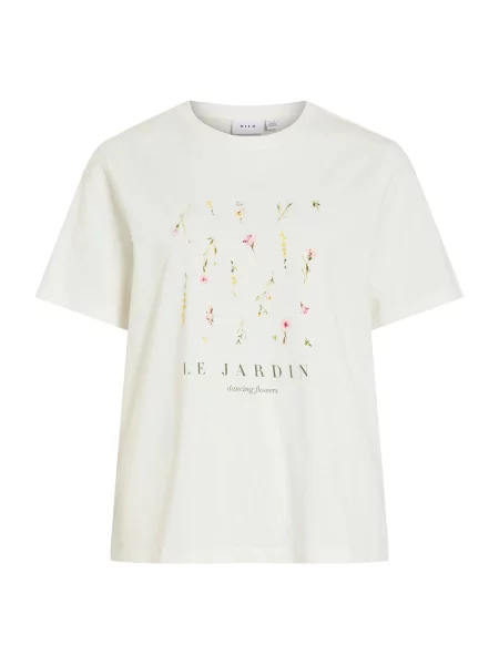 VILA Tricou VISYBIL GARDEN galben / oliv / rosé alb