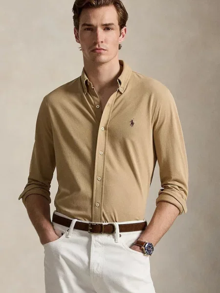 Polo Ralph Lauren cămașă pentru bărbați din bej