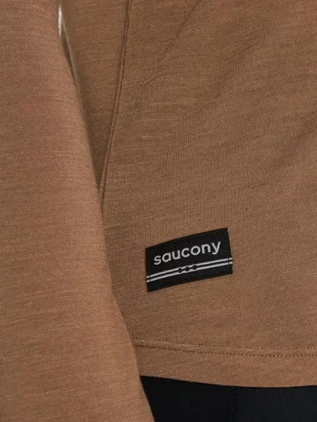 Шерстяной лонгслив Saucony бежевый