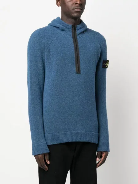 Džemperis su gobtuvu Stone Island akmenys mėlyna