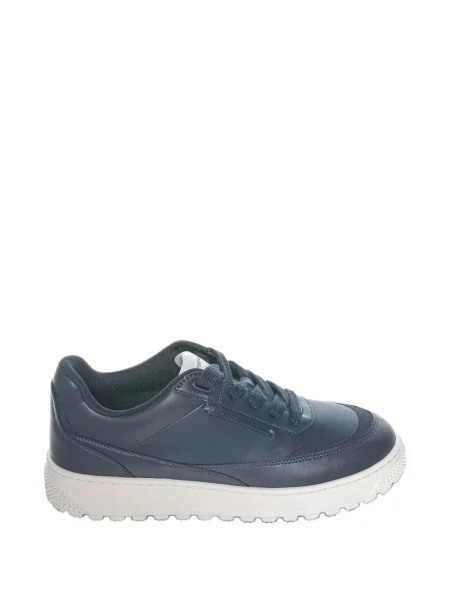 Sneakerși Emporio Armani cu șireturi din piele albastru