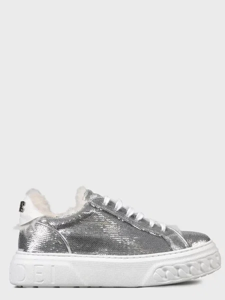 Кеды Casadei серебряные