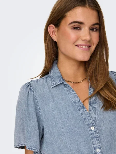 ONLY Rochie tip bluză denim albastru