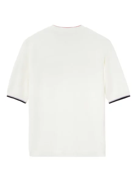 Tricou La Doublej cu broderie alb
