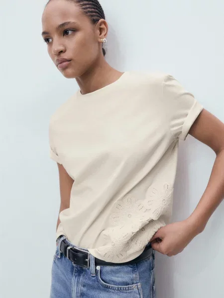 Футболка MANGO кремовий