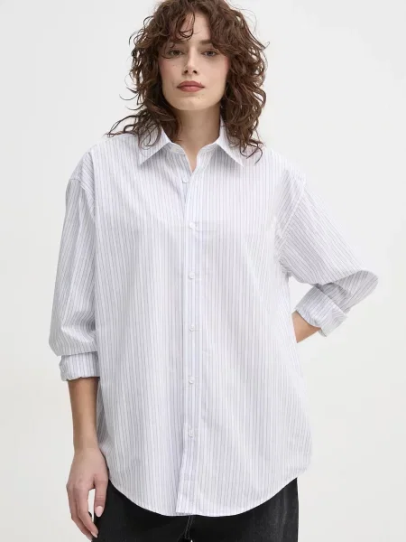 Риза Filippa K дамска със свободна кройка с класическа яка синьо