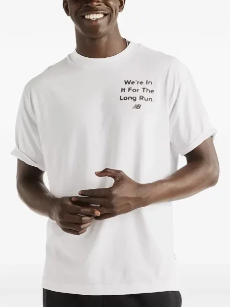 Tricou New Balance cu imagine alergare gri