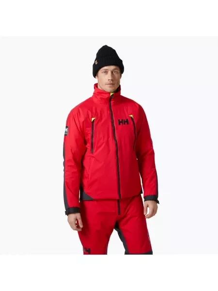 Kurtka żeglarska Helly Hansen Aegir Midlayer alert red czerwona