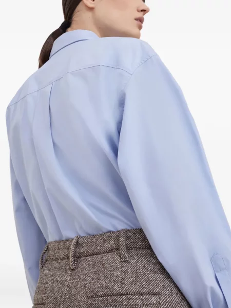 Fustă tip creion Brunello Cucinelli cu crăpătură maro