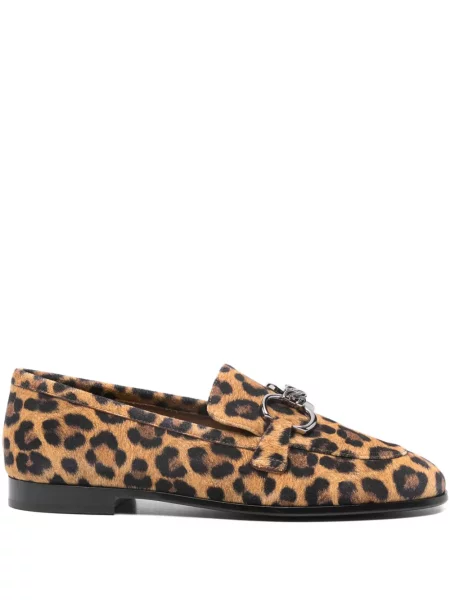 Leopardí loafers Casadei s potiskem hnědé