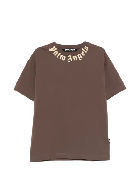 Tricou Palm Angels cu imagine maro