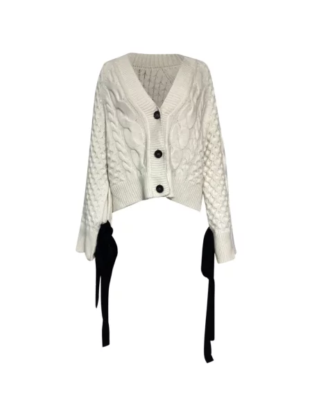 Cardigan Erdem tricotate alb