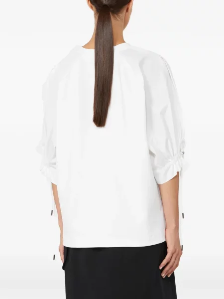 Top Max Mara cu volane alb
