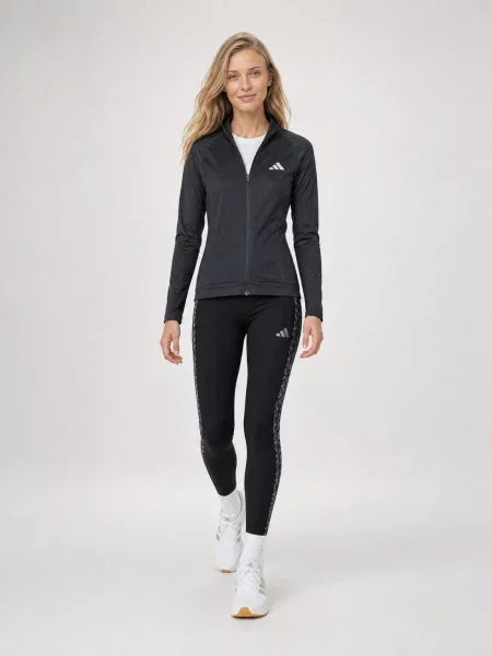 Csíkos ruha Adidas nyomtatás fekete