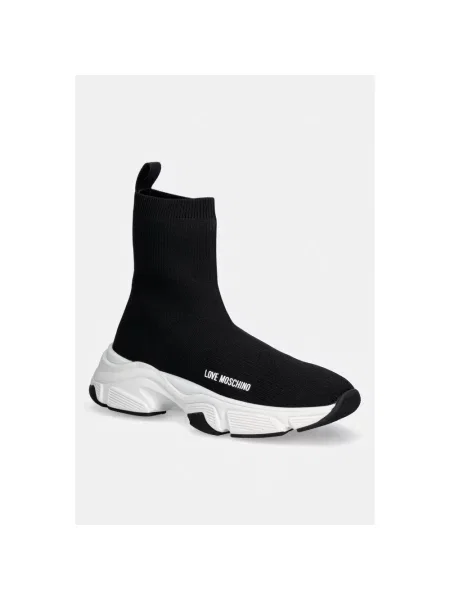 Sneakersy Love Moschino skórzane czarne