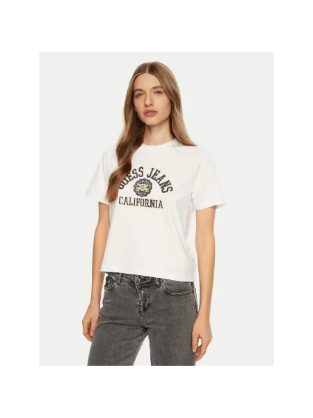 Guess Jeans Póló Regular Fit fehér