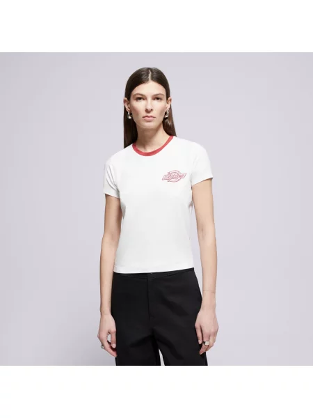 Dickies T-Shirt Plainville Ringer Tee W biała